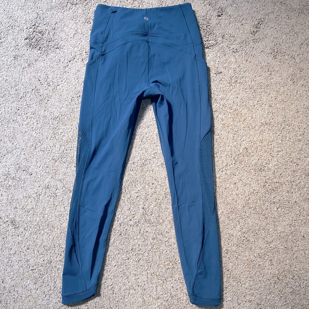 Deep teal blue Size 8 Lululemon leggings, full length